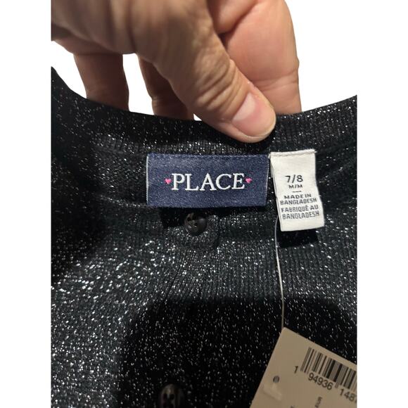 Children’s place M 7/8 black silver cardigan sweater nwt perfect holidays - Picture 2 of 6